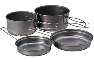Snow Peak - Set da cucina multi compatto, in titanio giapponese, ultraleggero e compatto, per campeggio e zaino in spalla, prodotto in Giappone, garanzia a vita