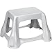 Produktbild Curver Trittleiter 1-stufig aus Kunststoff, weiß, 20 cm hoch, bis max. 150 kg: Camping Tritt Leiter Tritthocker Kunststoff Hocker Tritt Stufe Fußbank