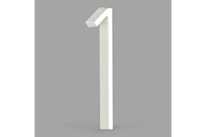 HASWARE Targa Con Numero Civico Galleggiante: 5 Pollici (12cm) Moderna Segnaletica Per Porte, Perfetta Per I Numeri Dell'Indirizzo Di Casa (1, Bianco)
