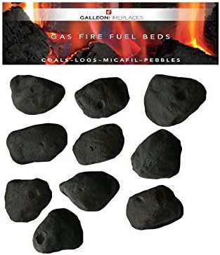 SMALL MOLDED/CAST COALS FOR GAS FIRE CERAMIC REPLACEMENT COALS. TOP UK QUALITY! BOX OF 10 IN BRANDED GALLEON FIREPLACES PACKAGING!!