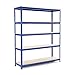 Produktbild Racking-Lösungen 1.8m 5 Tier Garage Regale Racking Utility Heavy Duty Industrielle Stahl & MDF Boltless Racking Regal - Massive 1,375 kg Kapazität 180cm H 150cm B 45cm D