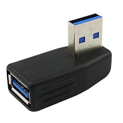 COM-FOUR® 2er Set Adapter USB 3.0 Stecker auf Buchse rechts und links gewinkelt 270° horizontal (2 Stück – links/rechts) - 5