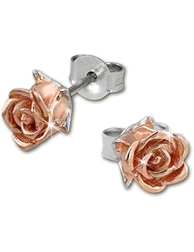SilberDream Bicolor-Ohrstecker Rose 925 Silber Ohrringe rosévergoldet Silberschmuck SDO455T