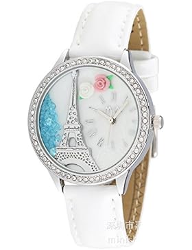 ufengke® mini handgemachte polymer clay damen frauen mädchen strass handgelenk armbanduhren-silbernen turm thema