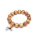 Price comparison product image MHOOOA Natural Gold Teak Beaded Elastic Bracelets Buddhist Rosary Meditation Prayer Yoga Wood Bracelet For Men Women