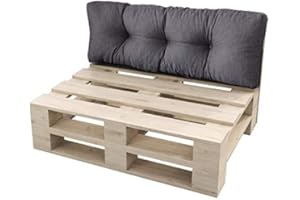 sunnypillow Coussin Dossier pour Palette Euro Canapé Intérieur/Extérieur Appui 120 x 40 cm plusieures Tailles et Couleurs à Choisir Coussin Mousse flaconné Anthracyt