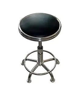 MBTC Round PU Bar Stool Chair In Black