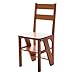 Produktbild RMJAI Massivholz Home Multifunktions Klappleiter Stuhl Indoor Mobile Indoor Kletterleiter Dual-Use-Vier-Stufen-Leiter Hocker Kletterleiter 40 × 39 × 90 cm Tritthocker (Color : Walnut Color)