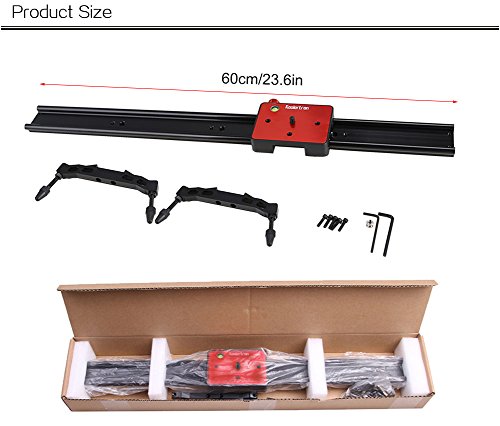 Koolertron Rail Slider Chariot Curseur Rail Coulissant Support en Alliage d aluminium Syst  me de Stabilisation Vid  o Tournage avec la Vis 1 4  et 3 8  pour Appareil Photo DSLR Cam  scope Canon Nikon Sony  60cm   24   Rouge 