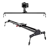 Bequeme Anpassung: des Schiebers kann auf jeder ebenen Fläche mit verstellbaren Füßen, oder wie ein Kran auf einem Stativ oder sogar befestigen es umgedreht auf zwei Stative. Sie Neige-Kopf auf Kameraschlitten installieren, stellen Sie den Schieberegler und Neigekopf um geraden horizontalen Aufnahmen bekommen können und integrierten Präzisions-Wasserwaage hilft Ihnen, schnell das Gleichgewicht finden.