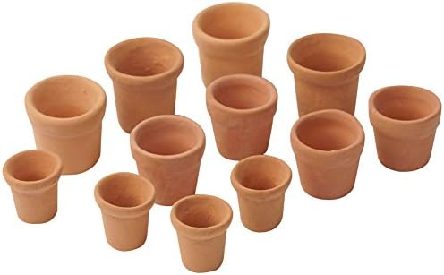 HUUATION Dollhouse Accessories Dollhouse Flower Pots Dollhouse Miniature Flower Pot Red Clay Flower Pots 10 pcs