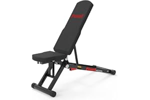 ‎FUEL FITNESS FUEL FITNESS HB300x klappbare Hantelbank, fertig montiert KEIN AUFBAU!, 3-in-1 verstellbare Hantelbank: Flachbank, Schrägbank und Bauchtrainer-Bank, Sitzpolster und Rückenlehne mehrfach verstellbar