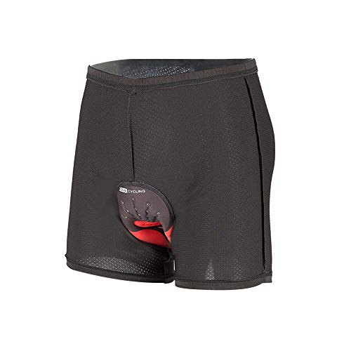 Preisvergleich Produktbild Bescita Fahrradhose Unisex mit Gel Sitzpolster, Radhose Radlerhose Herren, Männer Fahrrad Unterhose Polster Shorts, Schwarz Mountainbike Hose Softshell Radlerhose (XXL)