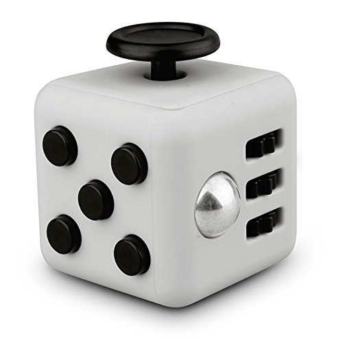 Fidget Finger Stress-Relief Cube - White/Black