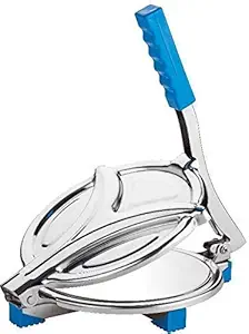 Vision Appliances Heavy Quality Stainless Steel Puri Maker Press Machine with Handle, Puri Press Machine Kitchen (Silver + Blue)(6.5 inch)(Not Rot Maker)