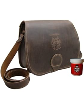 FREIHERR von MALTZAHN Damen Handtasche ORION aus braunem BIO Leder, Made in Germany, inkl. Lederpflege