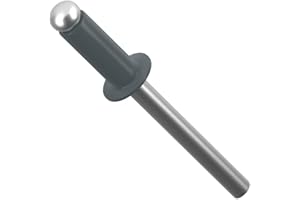 SCREWS CITY 4.8mm x 10mm Anthracite Grey Painted Colour Blind Pop Rivet Dome Head Aluminium/Steel Shaft ISO 15977 RAL 7016 (Pack of 20) N11A