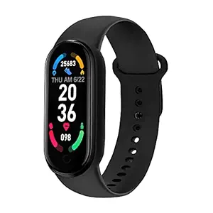 SHOPTOSHOP M6 Smart Band 2.3  Fitness Band, 1.1-inch Color Display, USB Charging, Activity Tracker, Men's and Women's Health Tracking, Black Strap