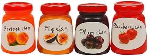 HUUATION 1:12 Dollhouse Miniature Accessories Decoration 4 pcs 1 Set Bottles of Jam Dollhouse Miniature Scale Fairy Doll Home Scene