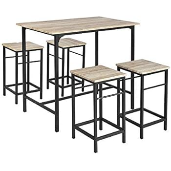 Sobuy Ogt11 N Bar Set 1 Bar Table And 4 Stools Home Kitchen
