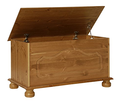Oslo Wooden Bedroom Blanket Box / Ottoman Storage Trunk - Creme / White / Pine (Pine)