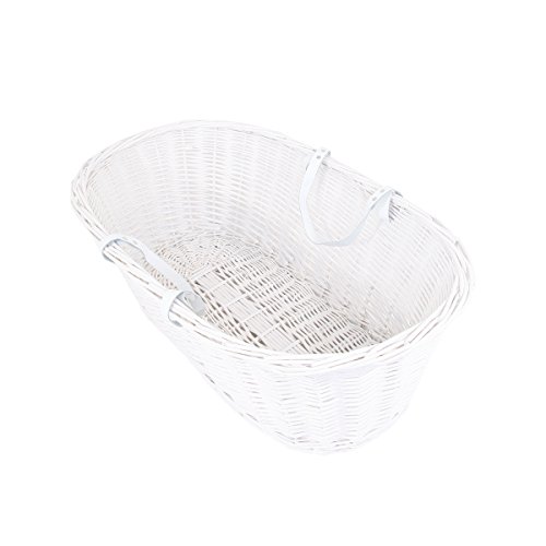 Isabella Alicia Undressed Wicker Moses Basket (White)