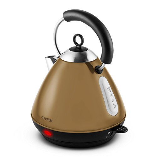 Klarstein Charlotte Cappuccino Wasserkocher Teekessel (2200 Watt, 2 Liter, Edelstahl, Kalkfilter, Cool-Touch-Griff) braun - 8