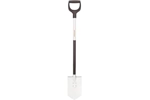 Fiskars Bêche à bord pointu pour sol dur et caillouteux, Longueur: 105 cm, Lame en Acier/Manche en aluminium, Noir/Blanc, Light, 1019605