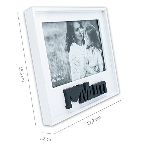 Schöner Effekt Holz Bilderrahmen I♥Mum zum hängen oder stellen für 10×15 Bildformate inkl. Aufhängeset - 3