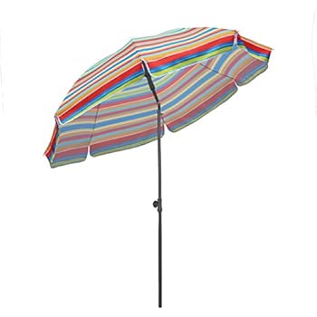 Amazon.de GoodSun Sonnenschirm SL, blau gestreift, 150 cm rund