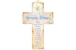 Catholic Gift Shop Wooden Serenity Prayer Wall Cross & Lourdes Prayer Card