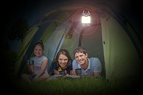 [Sonderangebot] HAMSWAN HB-09 2x LED-Camping tragbare AugenschutzLampe kampierende Laterne Außenleuchte drei Licht-Modi Doppel Batterie-Behälter für Wandern, Camping, Notfall, Ausfälle, Nachtlicht, Gartenlaterne usw schwarz [Energieklasse A+] - 4