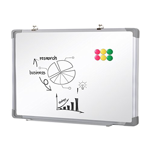 SwanSea oficina pizarra blanca magnética con pen tray y 6 Magnetes 40x30cm
