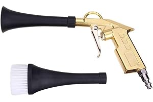 Riloer Kit d'outils de nettoyage à sec haute pression avec pistolet de nettoyage de voiture, brosse conique et tête conique sans balais, multifonction professionnel pour intérieur de voiture