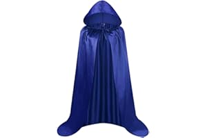 Proumhang Płaszcz z Kapturem Długi Satynowa Dla Dorosłych Unisex Adult Fancy Dress Kostium Grim Reaper Vampire Halloween Boże Narodzenie Carnival