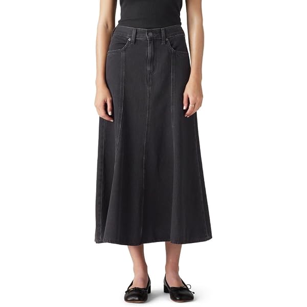 Herrlicher Damen Shyra Skirt Rock - Knielanger Jeansrock Mit Stretch