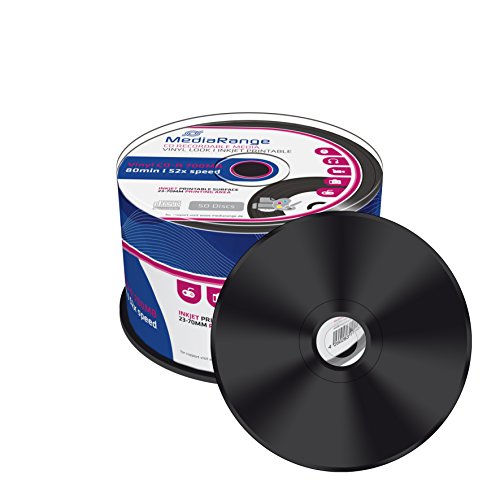 2 x MR226 MediaRange (= 100 Stück) CD-R Rohlinge (bedruckbar, 52x High-Speed, 700MB/80 min., Vinyl 2x 50-er Spindle) - 2
