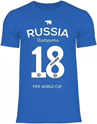 Royal Shirt df10 Men's T-Shirt Russia Russia 2018 World Cup | Football Shirt, Size:S, Color Royal