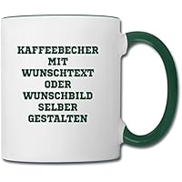 Zwei Farbige Wunschtext Tasse Grün/Weiss bedrucken lassen mit eigenen Text, Foto oder Motiv. Tasse Kaffeebecher Kaffetasse Kaffeepott Geschenk Geschenkidee Personalisierte Fotogeschenke