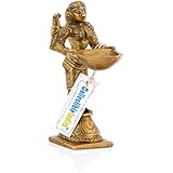 Collectible India Beautiful Lady Holding Lamp Diya Statue Brass Standing Indian Lady Oil Lamp Home &amp; Decor
