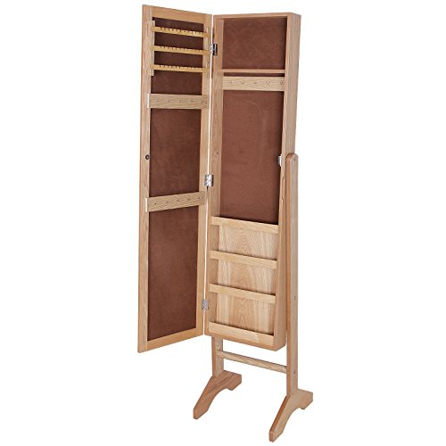 Songmics 153 x 35,5 x 35 cm Schmuckschrank Spiegelschrank Holzfarbe JBC77M