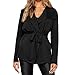Produktbild Cramberdy Damen Elegant Cardigan Mantel, Mantel Damen Herbst Schwarz Elegant, Frauen Elegante Outwear, Freizeitjacke Mantel, Frauen Lange Ärmel Einfarbig Freizeit Mantel Strickjacke Große größe