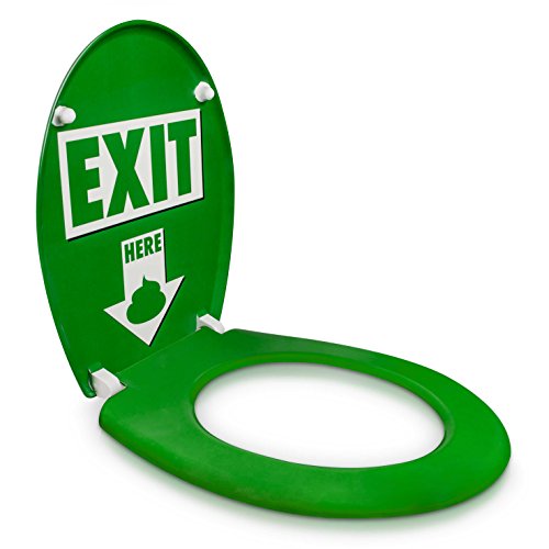 Premium WC Sitz mit Absenkautomatik – „Exit Here“ Design – Toilettendeckel aus Duroplast inkl. Montagesatz – VENKON - 7