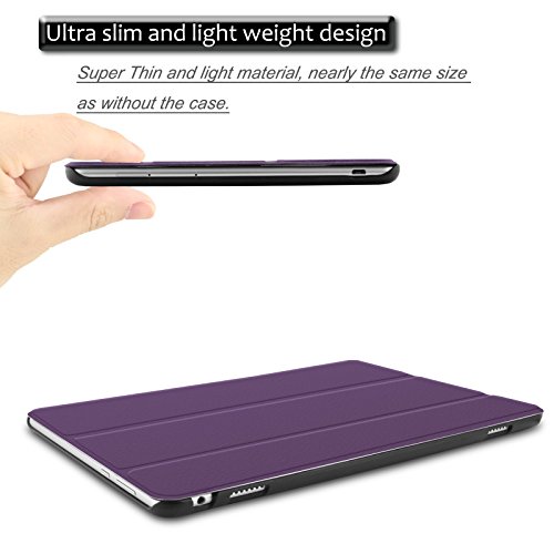 Huawei MediaPad M3 10 Lite 10 Hülle Case, Infiland Ultra Dünn Tri-Fold Muschel PU Leder Ultra Schlank Superleicht Ständer Shell Cover Schutzhülle Etui Tasche für Huawei MediaPad M3 10 Lite 10(Lila) - 5