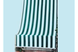 GDLC Tenda da Sole A Caduta per Balcone Esterno L. 140 x h. 250 cm Bianca Verde