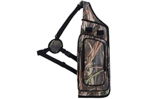 SHINETEC Sac Porte flèche de Chasse - Contient 8-10 flèches, Sac à épaule de Camouflage Oxford 600D avec Poches Double à Fermeture éclairée pour la Chasse et la Pratique de la Cible