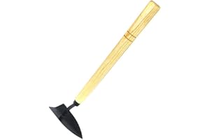 LQKYWNA Garden Planting Hoe, Steel Head Wood Handle Pickaxe Remove Weed Shovel Soil Loosening Yard Lawn Digging Hand Tool