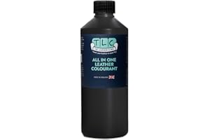 The Leather Clinic All in One Leather Colourant | Self Seal Leather Dye Repair Paint | Recolour Furniture, Sofas, Car Seats (Black, 500ml)