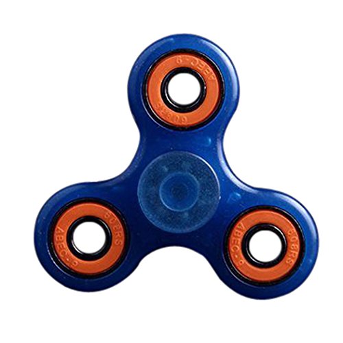 Hand Spinner Toy , Fuibo Hand Spinner Triangle Brass Finger Toy EDC Focus ADHD Autism (Blue)