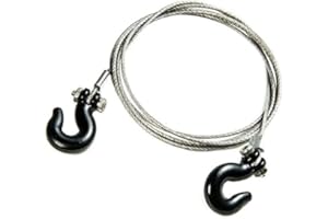 EONANT Chaîne de remorque en métal et crochet de treuil avec dôme de remorque RC Crawler Truck Accessoires pour modèle de voiture RC TRX-4 axial SCX10 90046 (argenté2)